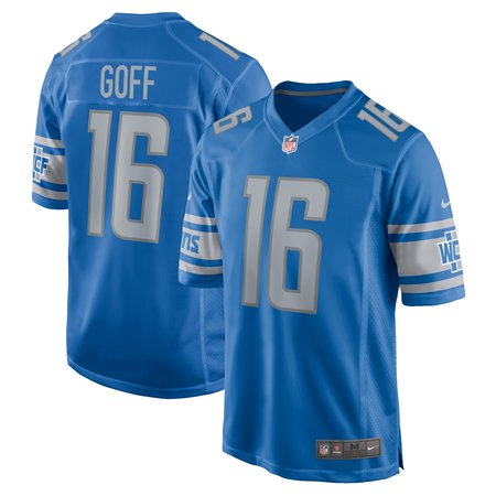 Men's Detroit Lions Jared Goff Blue Game Jersey