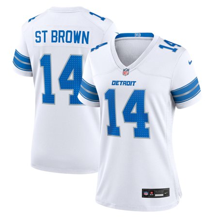 Women's Detroit Lions Amon-Ra St. Brown White White Game Jersey