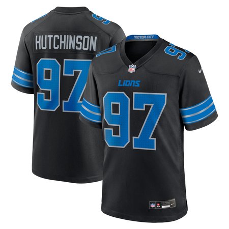 Men's Detroit Lions Aidan Hutchinson Black 2nd Alternate Game Jersey