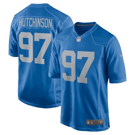 Men's Detroit Lions Aidan Hutchinson Blue Player Game Jersey
