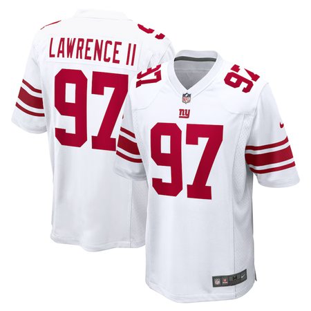Men's New York Giants #97 Dexter Lawrence II White Game Player Jersey