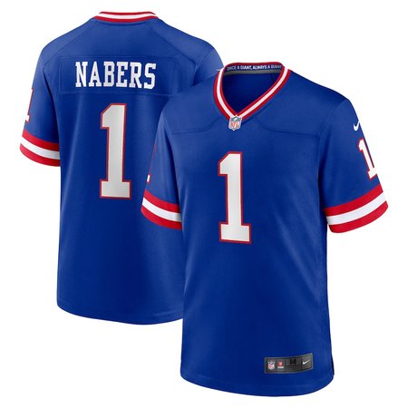 Men's New York Giants #1 Malik Nabers Royal Game Player Jersey