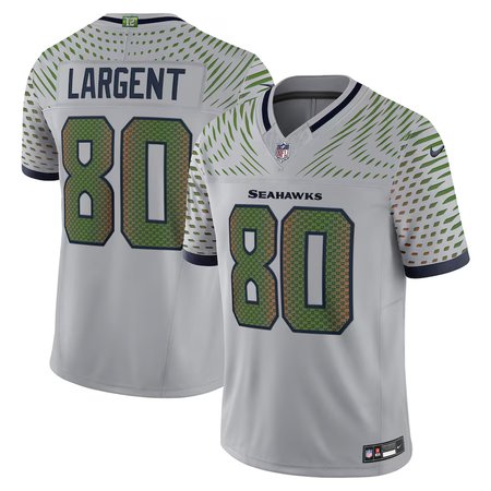 Men's Seattle Seahawks #80 Steve Largent Gray Rivalries Collection F.U.S.E. Vapor Limited Stitched Jersey