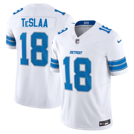 Youth Detroit Lions #18 Isaac TeSlaa White F.U.S.E. Vapor Limited Stitched Jersey