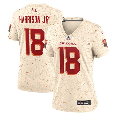 Women's Arizona Cardinals #18 Marvin Harrison Jr. Cream Rivalries Collection Game Jersey
