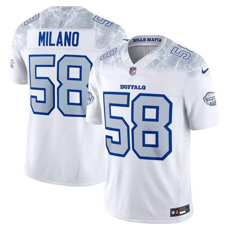 Men's Buffalo Bills #58 Matt Milano White Rivalries Collection F.U.S.E. Vapor Limited Stitched Jersey