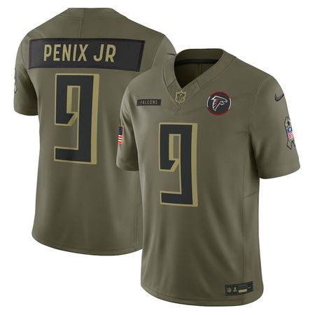 Men's Atlanta Falcons #9 Michael Penix Jr. Nike Olive 2025 Salute to Service Limited Jersey