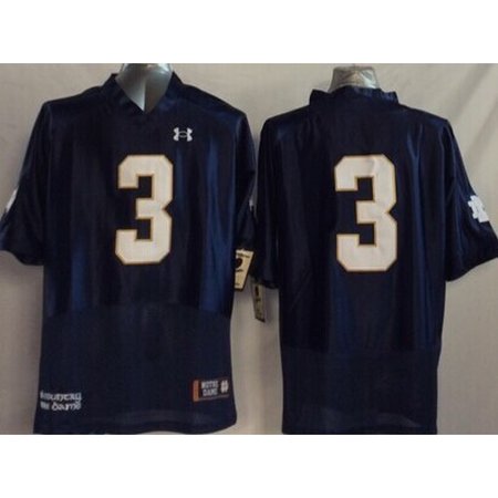 Men's Notre Dame Fighting Irish #3 Joe Montana Navy Stitched Jersey