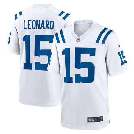 Men's Indianapolis Colts #15 Riley Leonard Nike White Team Game Jersey