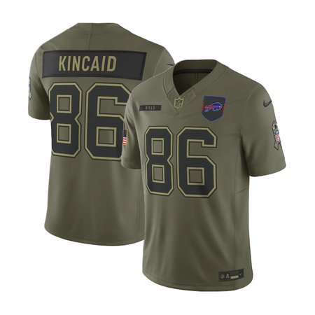 Men's Buffalo Bills #86 Dalton Kincaid Olive 2025 Salute to Service Retired Limited Jersey