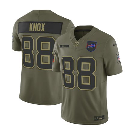 Men's Buffalo Bills #88 Dawson Knox Olive 2025 Salute to Service Retired Limited Jersey