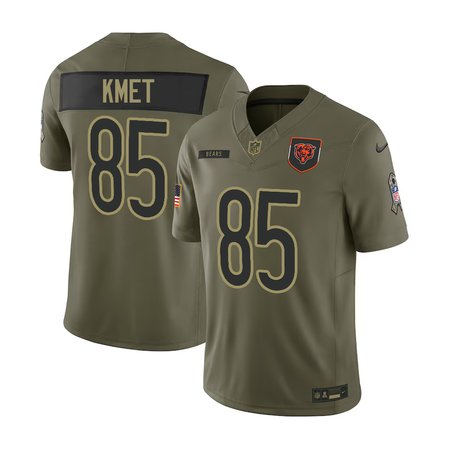 Men's Chicago Bears #85 Cole Kmet Olive 2025 Salute to Service Retired Limited Jersey