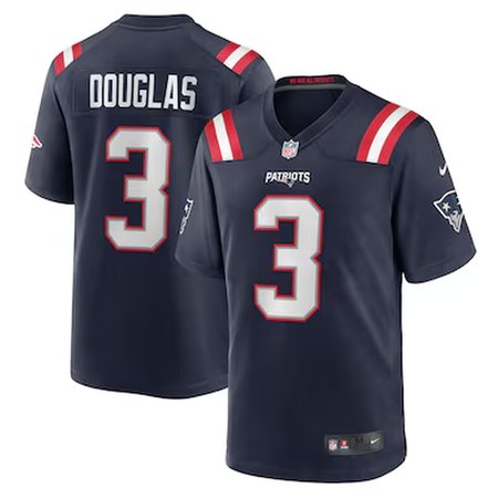 Youth New England Patriots #3 Demario Douglas Navy Game Jersey