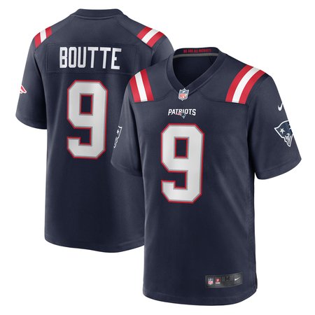 Men's New England Patriots #9 Kayshon Boutte Navy Game Jersey