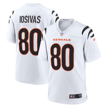 Men's Cincinnati Bengals #80 Andrei Iosivas White Team Game Jersey