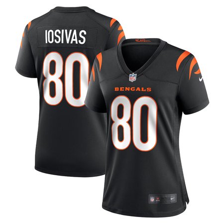 Women's Cincinnati Bengals #80 Andrei Iosivas Black Team Game Jersey