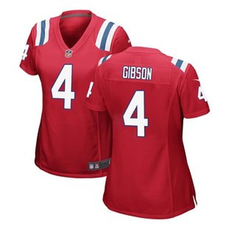 Women's New England Patriots #4 Antonio Gibson Red Game Jersey