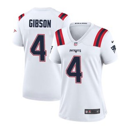 Women's New England Patriots #4 Antonio Gibson White Game Jersey