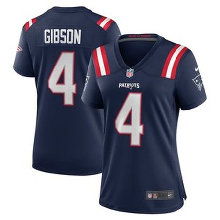 Women's New England Patriots #4 Antonio Gibson Navy Game Jersey