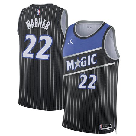 Men's Orlando Magic #22 Franz Wagner Black 2025/26 Statement Edition Jersey