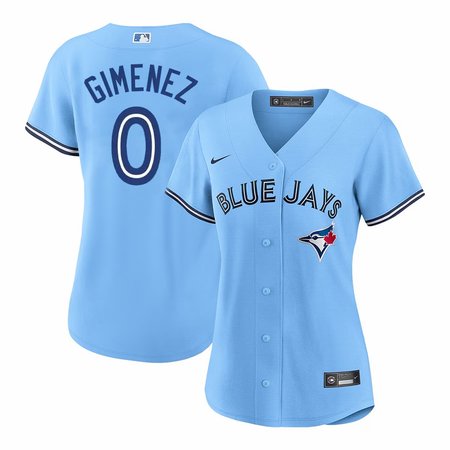 Women's Toronto Blue Jays #0 Andres Gimenez Blue Home Replica Jersey
