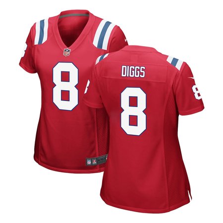 Women's New England Patriots #8 Stefon Diggs Red Game Jersey