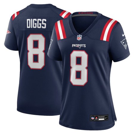 Women's New England Patriots #8 Stefon Diggs Navy Game Jersey