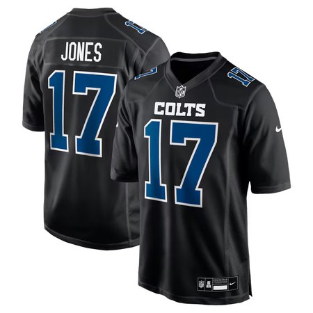 Men's Indianapolis Colts #17 Daniel Jones Nike Carbon Black Fashion Game Jersey