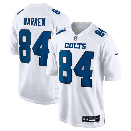 Men's Indianapolis Colts #84 Tyler Warren Nike Tundra White Fashion Game Jersey