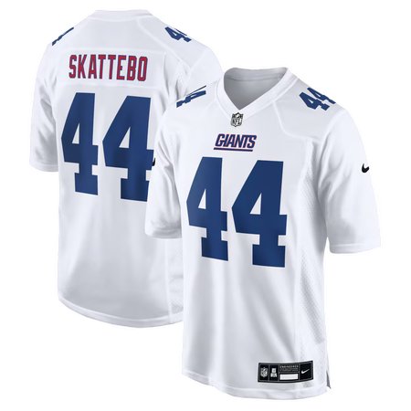Men's New York Giants #44 Cam Skattebo Tundra White Fashion Game Jersey