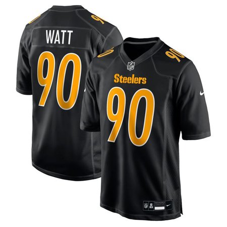 Men's Pittsburgh Steelers #90 T.J. Watt Nike Carbon Black Fashion Game Jersey