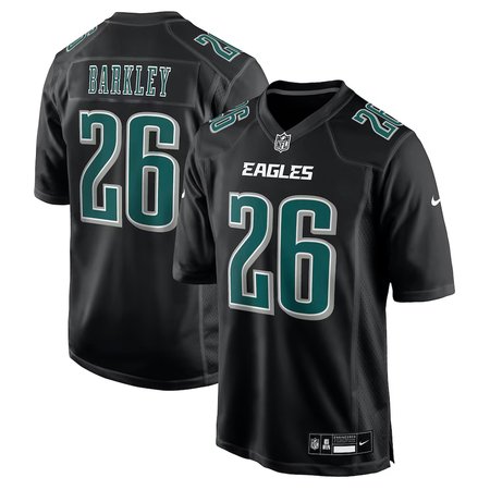 Youth Philadelphia Eagles #26 Saquon Barkley Carbon Black Fashion Game Jersey