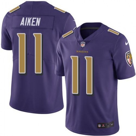 Ravens #11 Kamar Aiken Purple Men's Stitched NFL Limited Rush Jersey