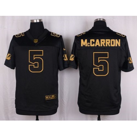 Bengals #5 AJ McCarron Black Men's Stitched NFL Elite Pro Line Gold Collection Jersey