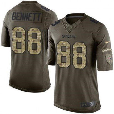 Patriots #88 Martellus Bennett Green Men's Stitched NFL Limited Salute to Service Jersey